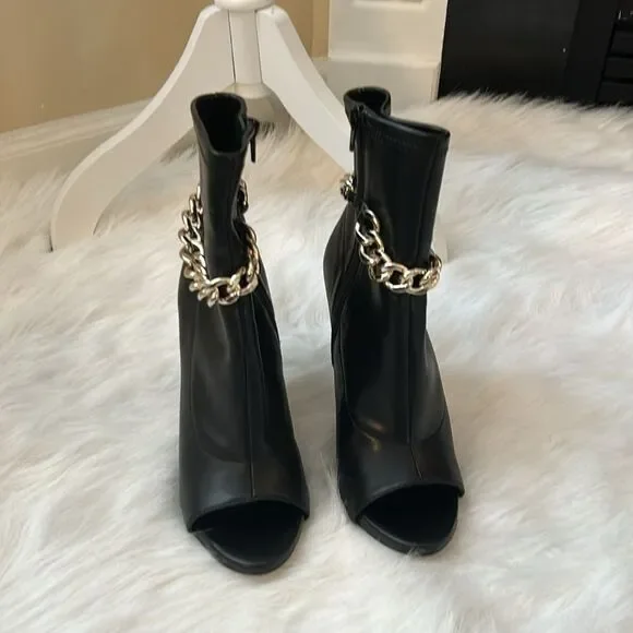 Steve Madden Womens Elettra Faux Leather Peep Toe Ankle Boots 8.5 - Picture 3 of 7